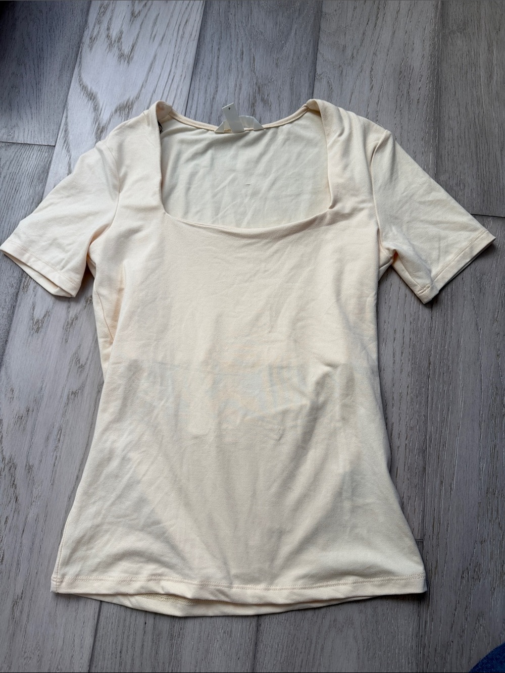 Butter yellow Body Contour Square Neck Short Sleeve Top